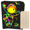 ZMLM Scratch Rainbow Art Paper Set - 100Pcs Magic Scratch Off Art Craft Supplies Kits for Kids Girls Boys Black Scratch Notes Sheet Doodle Pad for Fun