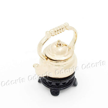Odoria 1/12 Miniature Tea Kettle Dollhouse Decoration Accessories, Gold