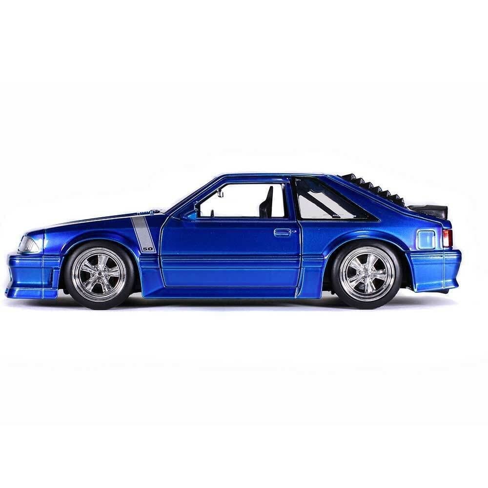 Jada Toys Bigtime Muscle 1:24 1989 Ford Mustang GT Die-cast Car Blue, Toys for Kids and Adults