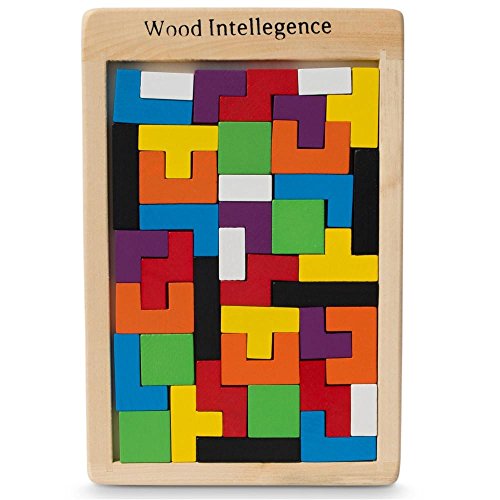 BestPysanky 40 Pieces Wooden Interlocking Block Puzzle Brain Teaser