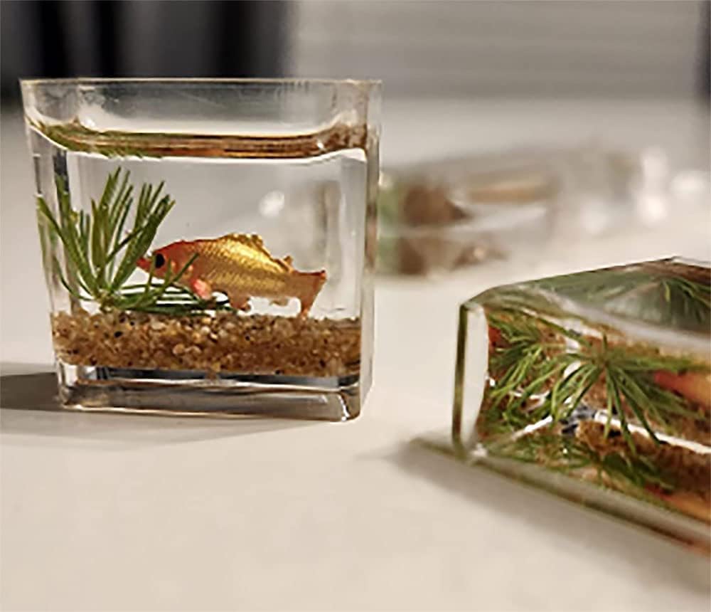 1Pc Fish Tank Toy, 1:12 Scale Miniature Dollhoue Accessories, Resin Dollhouse Fish Tank Accessories for Garden Scene Decor, Dollhouse Accessories