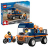 LEGO City Motorcycle Transporter Building Toy for Boys & Girls - Pretend Play Set for Preschool Kids, Ages 4+ - Flatbed Truck Toy W/2 Toy Motorcycles