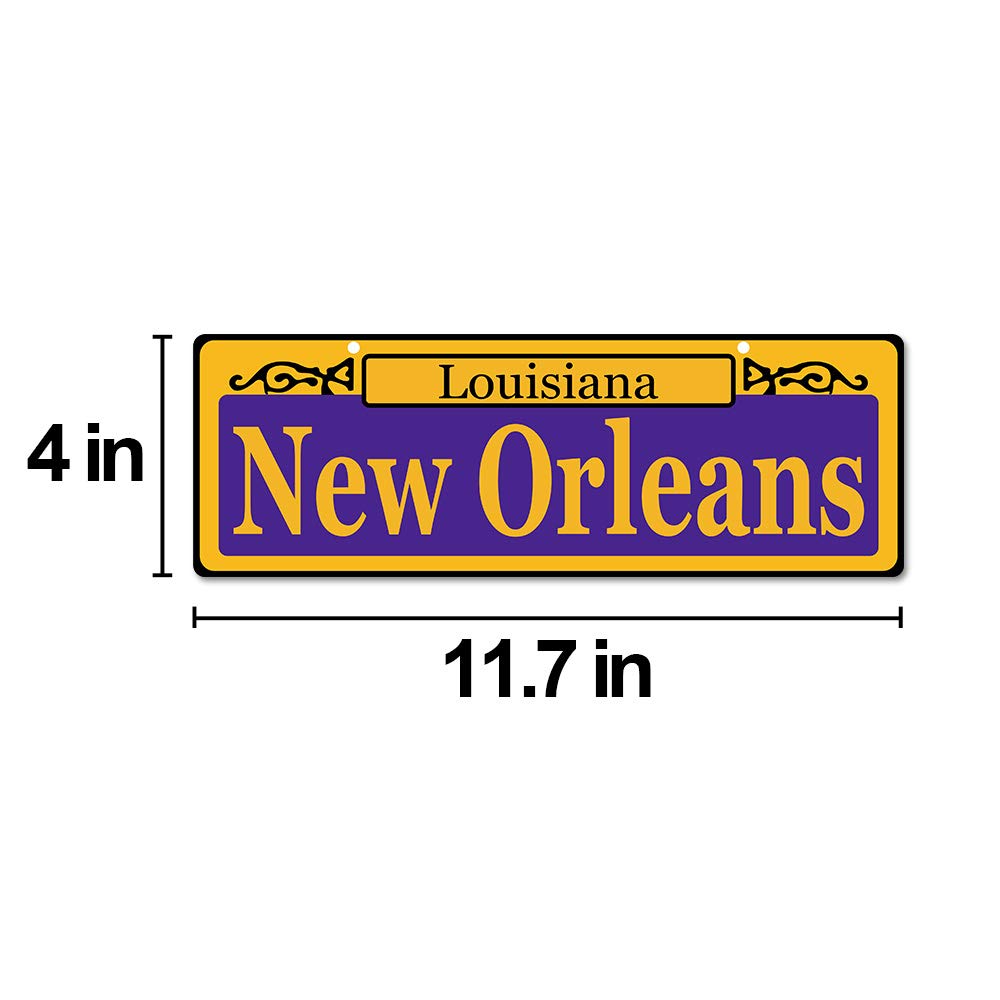 16pcs Mardi Gras Street Signs Decoration - New Orleans Street Sign Mardi Gras Cutout Signs for Carnival Party Door Wall Decoration