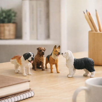 Liberty Imports 18PCS Large Dog Figurines Playset, 4" Realistic Puppy Toy Animals, Big Plastic Dog Breed Figures, Party Favors, Cake Toppers, Kids