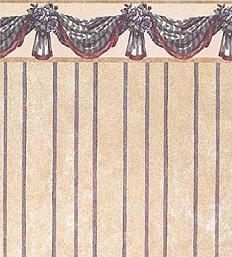 Melody Jane Dollhouse Benjamin Swag Blue Miniature Print 1:12 Scale Wallpaper 3 Sheets