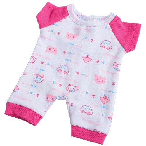 Constructive Playthings Washable Pajama Outfits with Hook and Loop Closures for 10 inch Baby Dolls, Set of 4