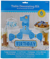 Blue & Gold 1st Birthday Boy Table Centerpiece Decorating Kit (Pack of 6) - Stunning Assorted Sizes Cardboard Decorations for Christenings & First