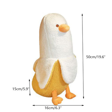 OUKEYI Cute Banana Duck Plush Toy,Banana Stuffed Animal,Duck Plushie Long Banana Duck Plush Pillow,Funny Hugging Pillow Sleeping Cushion Soft Gifts