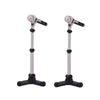 2Pcs Black 1/12 Dollhouse Miniature Accessories,Metal Microphone with Stand, Dollhouse Microphone Music Room Recording Room Studio Decoration Present