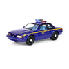 1988 "New York State Police Blue with Yellow Stripes and Blue Interior Hot Pursuit Series 8 1/64 Diecast Model Car by Greenlight 42650A