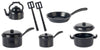 Town Square Miniatures Dolls House Miniature Kitchen Accessory Black Saucepan Pan Set 1:12 Cookware