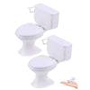 2 Pcs White Plastic Decoration 1:12 House Toilet House Bathroom Furniture Mini Toilet Cake Decoration for House Accessories Dollhouse Décor