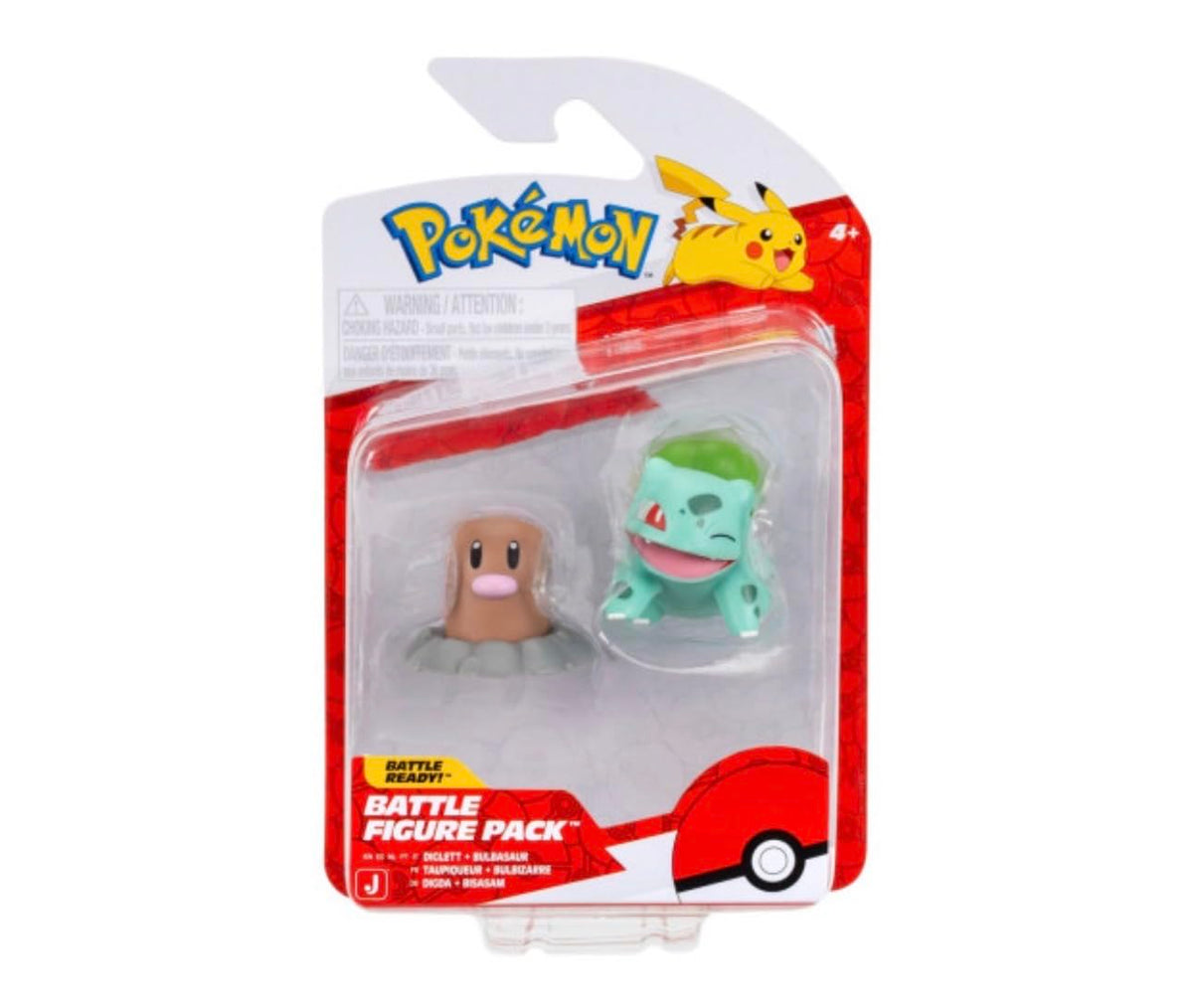 Pokémon Battle Figure Pack with Diglett and Bulbasaur, 2 Pack Action Figures