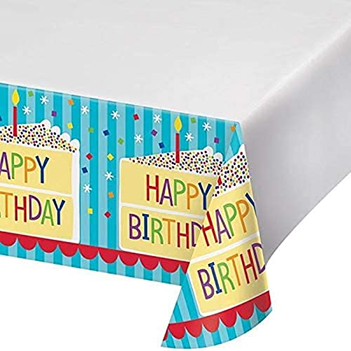 Cake Design Birthday Rectangular Plastic Tablecloth - 1 pc
