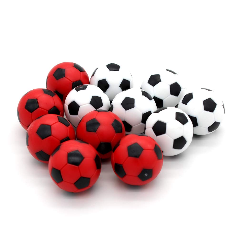 BQSPT Foosball Balls foose Balls Replacement 12 Packs,Table Soccer Balls Red and Black Ball 36mm White Soccer Foosalls,Regulation Size Foosball-Set