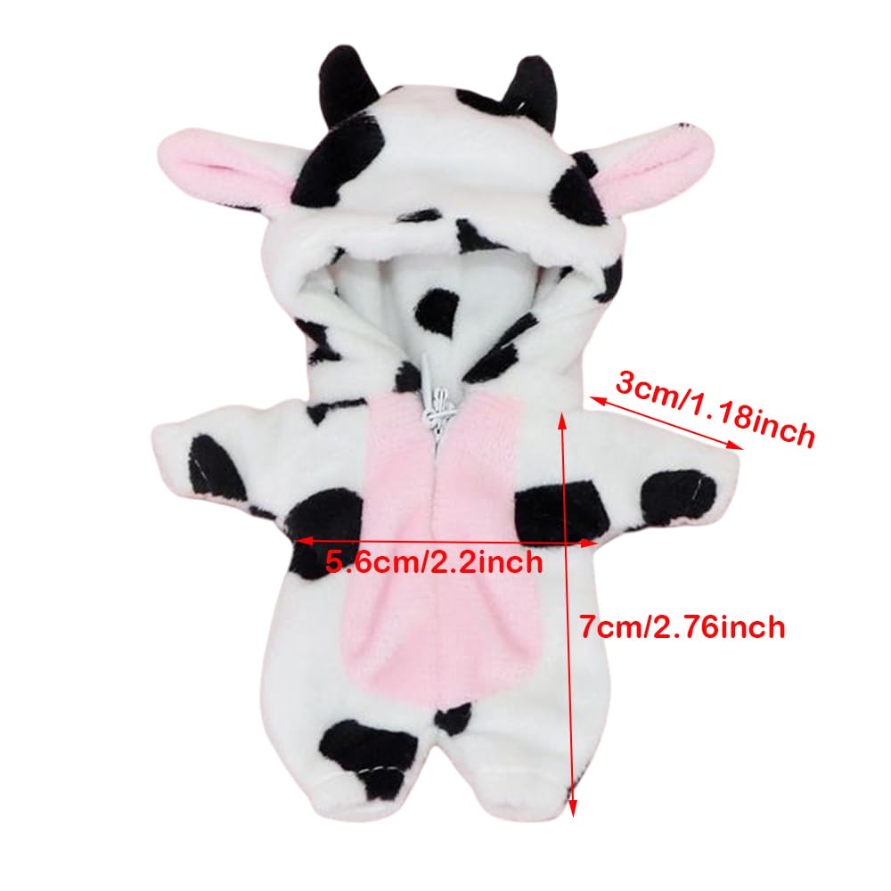 XiDonDon Cute Animal Pajamas Doll Clothes for OB11,Molly, Gsc,1/12 BJD Doll Accessories Toys Dolls Clothing (Cow)