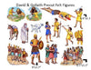 David & Goliath Bible Felt Figures for Flannel Board Stories Plus Lesson Guide and Activity Page Regular 6" Sized Figures Old Testament Made in USA