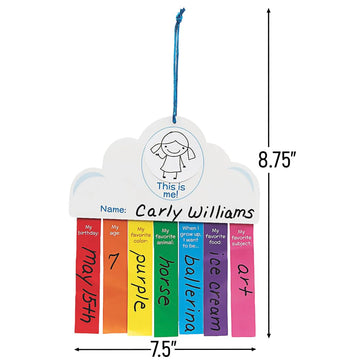 Fun Express All About Me Rainbow Craft Kit VBS 2026-12 Pieces - Multicolor