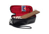 Alex Cramer The Perfect Traveler Classic Domino Set with Leather-Look Travel Case and a Deck of Miniature Playing Cards (Dominoes Set)