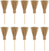 5Pcs Miniature Brooms with Straw Broomsticks - 1:12 Scale Dollhouse Accessories for Halloween Party Decor, Handmade Style Witch Broomstick Cosplay