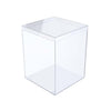 Set of 6 Acrylic Boxes with Lids, 3.44" Square x 4.5" Tall, Made in USA, Clear Display Case for Collectibles, Rocks, Seashells and Crafts Storage &
