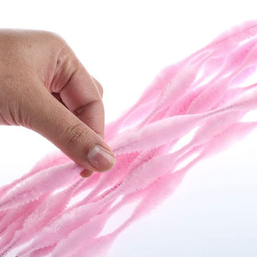 Pack of 75 Pink Pipe Cleaners. Fuzzy Stick Chenille Stems for Arts and Crafts Shapes, Flowers, Animals, Figures and More - Size: 12 inches Long x 1/2