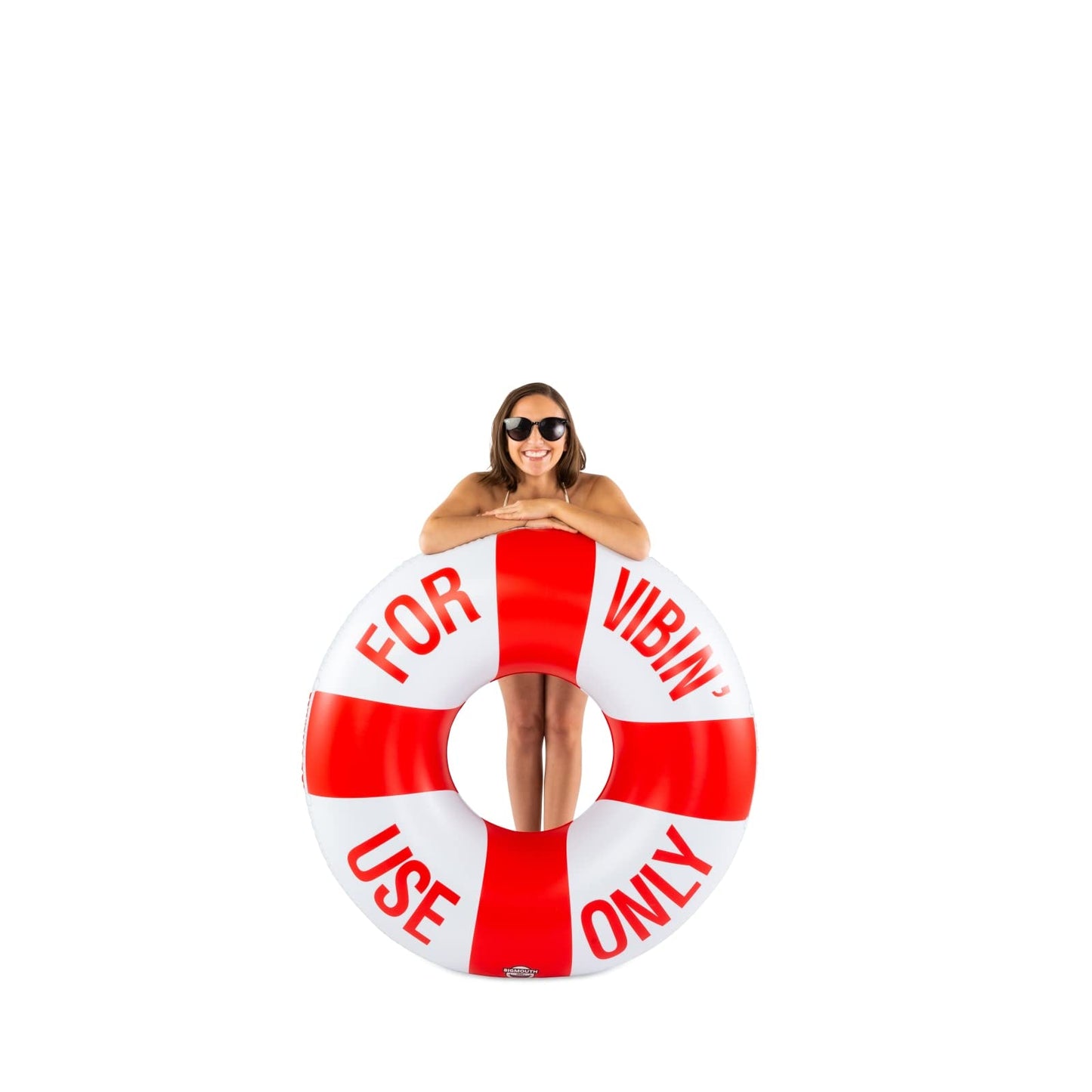 for Vibin' Use Only Pool Float, Over 5' Wide Inflatable Floatie Tube, Blow Up Swim Ring, Outdoor Summer Pool Party Decor