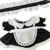 niannyyhouse 20cm Plush Doll Clothes Headwear Dress Apron Maid Suit 8in Soft Stuffed Plush Dress up (Black)