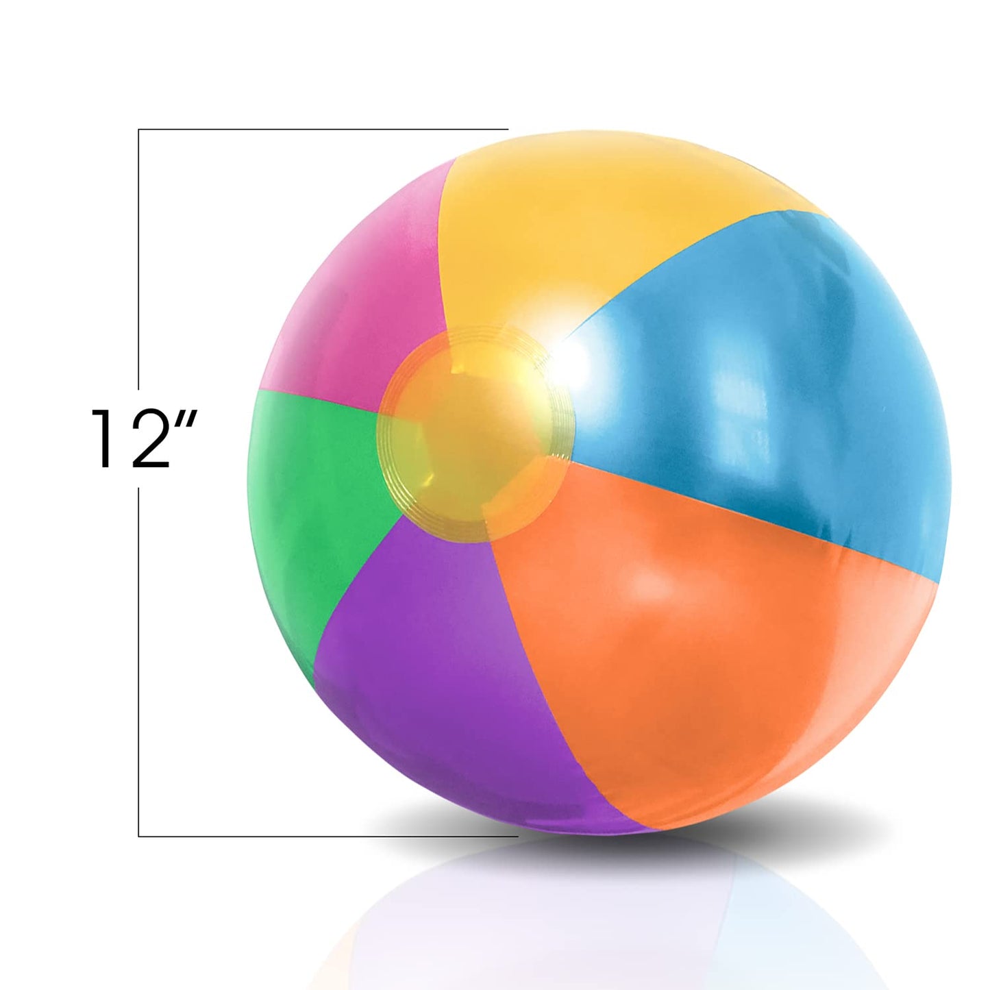 ArtCreativity 12-Pack Metallic Beach Balls, 12 Inch Rainbow Summer Toys