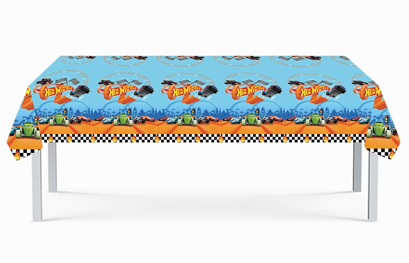 DRENGE 1pcs hot car Wheels Birthday Party Tablecloth Table Cover,hot car Wheels Birthday Supplies Decorations