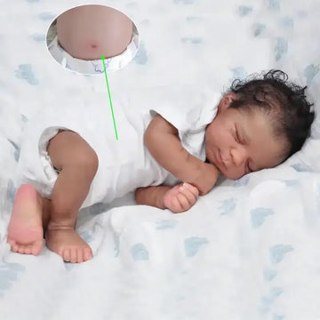 Realistic Reborn Baby Dolls Black Girl 20inch Lifelike Handmade African American Weighted Real Silicone Tan Skin Sleeping Baby Dolls Closed Eyes Best