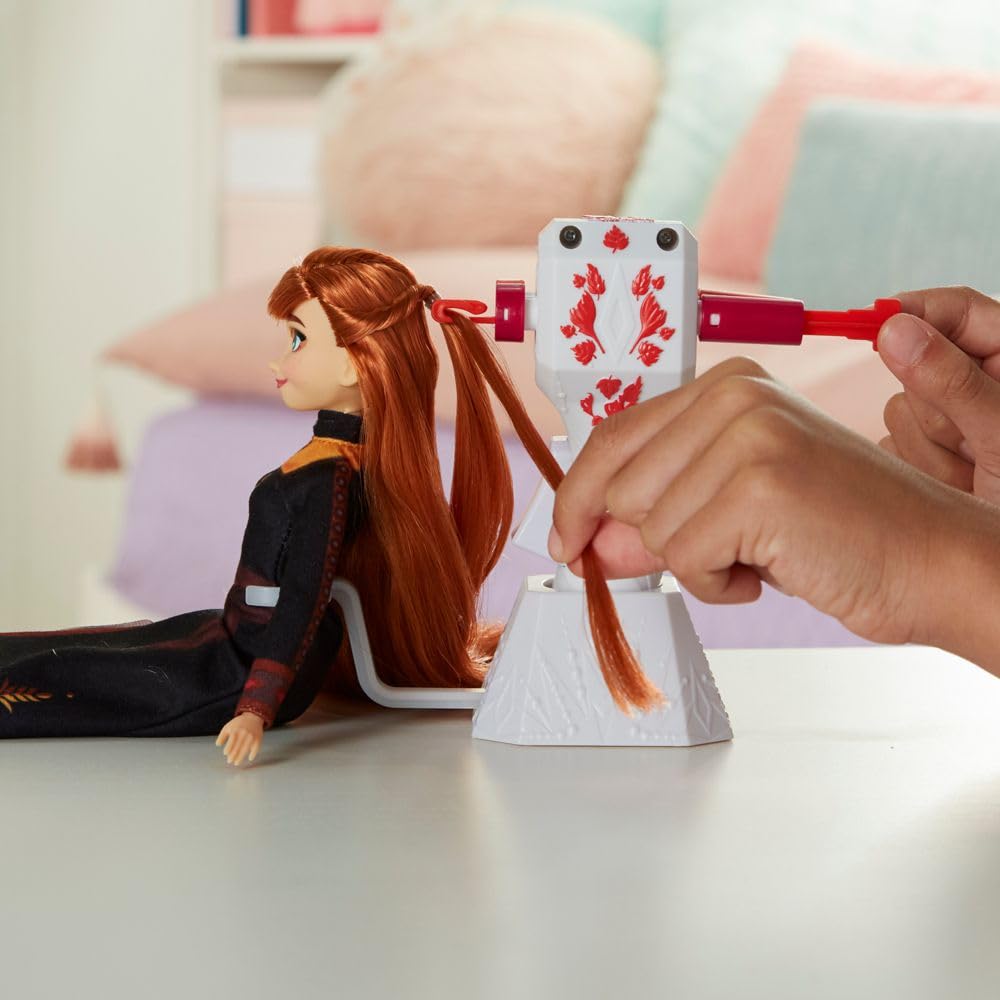 Disney Frozen Sister Styles Anna Fashion Doll with Extra-Long Red Hair, Braiding Tool & Hair Clips - Toy for Kids Ages 5 & Up