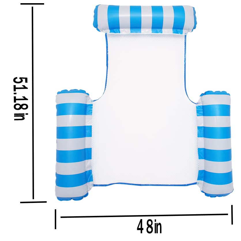 Water Hammock Lounger - Pool Float Lounger for Adults Inflatable Swimming Pool Hammock Floaties Multi-Purpose Pool Floating Lounge Bed for Summer