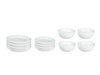 Melody Jane Dollhouse White Plate & Dish Set Miniature Metal Dining Accessory