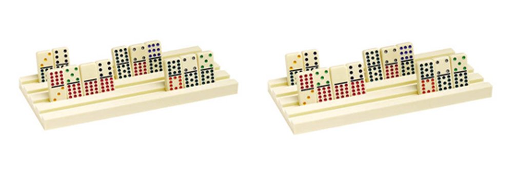 CHH 2 Plastic Dominoe Racks Hold up to 44 Jumbo Tiles Each