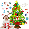 izosen Felt Christmas Tree for Kids Wall with Led String Light, 3Ft Wall Hanging DIY Felt Christmas Tree & 32 Felt Detachable Ornaments for Boys Girls