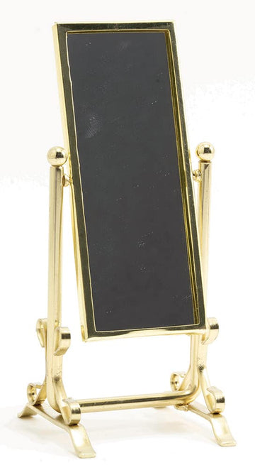 International Miniatures by Classics Dollhouse Miniature Gold Rectangular Floor Tilting Mirror