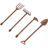 4Pcs Dollhouse Miniatures, 1/12 Scale Miniature Dollhouse Farm Tool Accessories, Mini Farm Tool Shovel Rake for Micro-Landscape Scene Decor