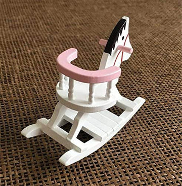 EatingBiting Adult Scene 1:12 Dollhouse Miniature Furniture Room Wooden Horse Rocking Chair, Can Shake, Memory Landscape Worth to Purchase