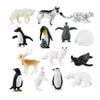 OUKEYI 14PCS Realistic Polar Animals Figurines - Mini Arctic Animals Toys Set - 1-2 Inch Plastic Tundra Deer & Bear Fox Kids Diorama Birthday Gift