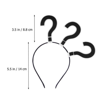 STOBOK Question Mark Headband Party Hair Hoop Novelty Headwear Hair Band Party hat Costume Favors Supplies (Black)