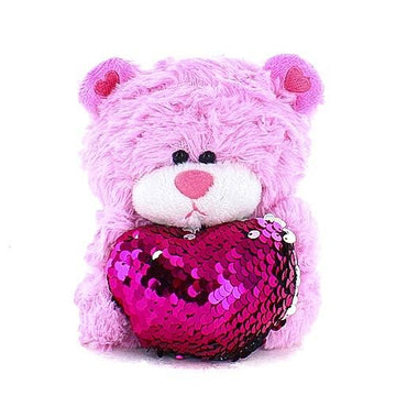 Plushland Qbeba Teddy Bear Stuffed Animal 6 Inches Cute Love, Valentine's Day, or Christmas Surprise for Boys and Girls | Plush, Squeezable Size (Pink