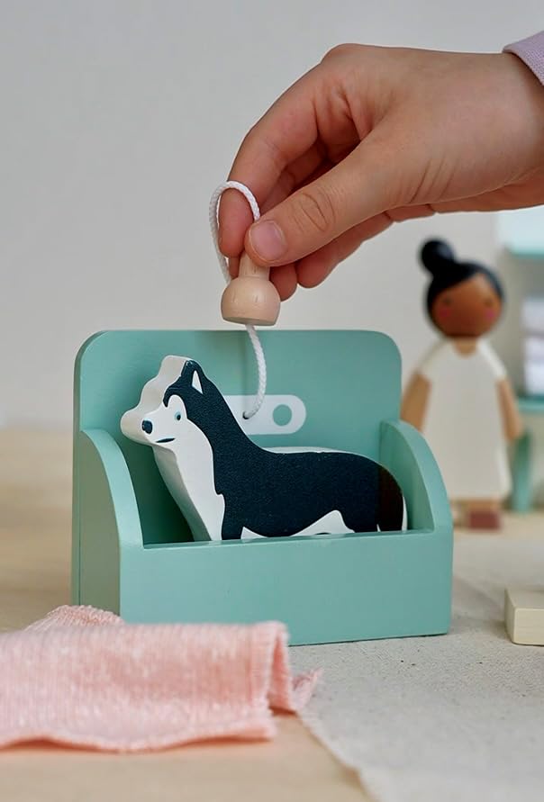 Tender Leaf Toys - Waggy Tails Dog Salon Wooden Interactive Pet Care Grooming Play Set for Kids Fun Role-Play Learn Responsibility Improve Fine Motor
