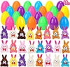 24 Pcs Filled Easter Eggs with Plush Bunny,Colorful Easter Eggs Prefilled with Plush Bunnies,Plush Animals Stuffed Toy for Kids Toddlers Easter Egg