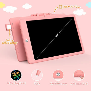 BUKEBU LCD Writing Tablet Doodle Board,10.5 inch Colorful Drawing Pad,Electronic Drawing Tablet, Drawing Pads,Travel Gifts for Kids Ages 3 4 5 6 7 8