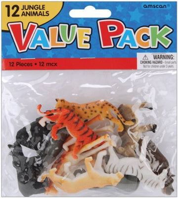 Wild Jungle Animals Toy Figures, 12pk by Jungle Party