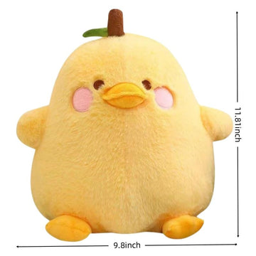 NCAIUNAE Cute Fruit Pear Duck Stuffed Animal Plush Toy Pillow - Girls and Boys Birthday Gift - 11.8" (Yellow 11.8)