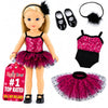 Emily Rose 14" Doll 4-PC Ballet/Tap/Jazz Recital Outfit with Tap Shoes | Sequin Leotard, Feather Headband & Tutu | Gift Boxed | Fits WellieWishers &