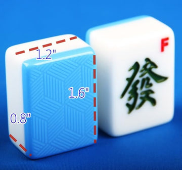 LinaLife Chinese Mahjong Set, Classic with 146+ Blue Colored Tiles, Dice Large 1.6 inch 40mm Mahjong Tiles Melamine English Instraction, Complete