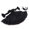 Fenteer 1/3 BJD SD Doll Outfits, Black Lolita Princess Dress, with Lace and Headwear for 60cm Night Lolita Dolls